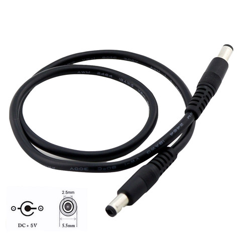 1x DC Power 5.5x2.5mm Male To 5.5x2.5mm Male Plug 18AWG Extension Connector Cable Cord 50cm/1m/2m ► Photo 1/6