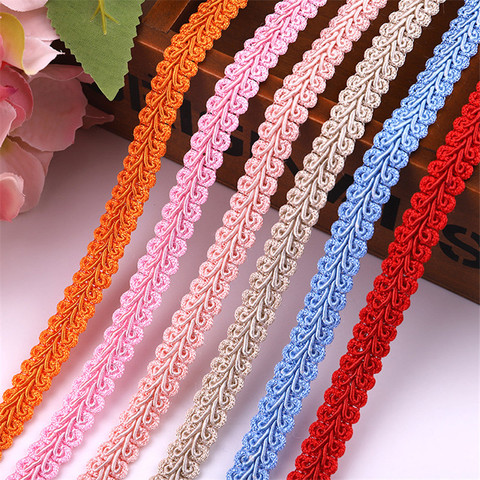 12mm Lace Trimming Ribbon Polyester Centipede Braided Lace Sewing Clothes Accessories Curve Lace DIY Craft Wedding Decor 5yards ► Photo 1/6