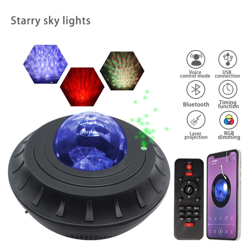 Coquimbo Ocean Wave Projector LED Night Light Built In Music Player Remote 