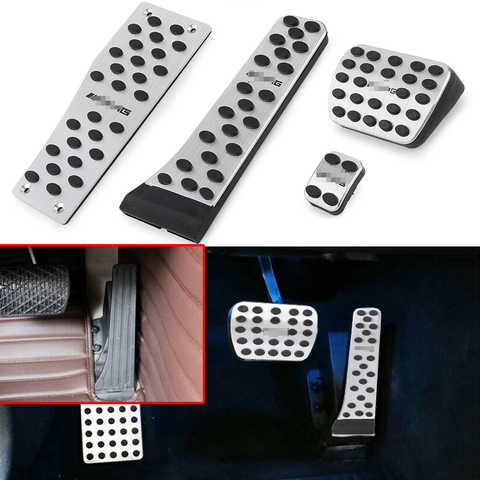 Car Throttle Brake Fuel Pedal Cover Set For Mercedes Benz C Class 2015-2022 & E Class GLC Class 2016 2017 2022 4Pcs ► Photo 1/6