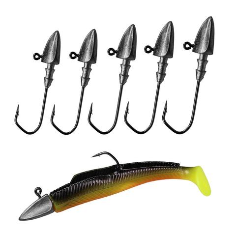 20pcs/box Lead Head Fishing Hooks 3.5g 5g 7g 10g 14g crank Jig head hook soft worm fishing Accessories ► Photo 1/6