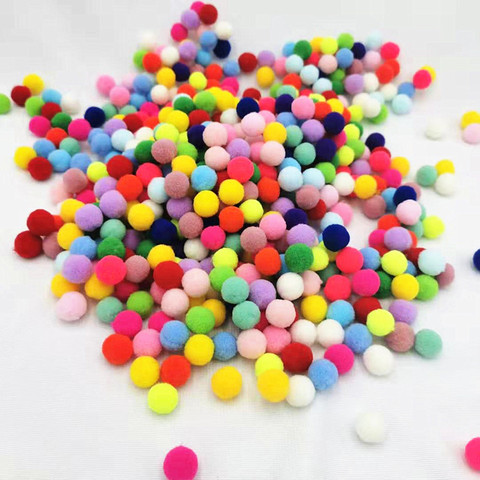 Children's toys pompons needlework 10/15/20/25mm High elastic Pompom Ball DIY Glue Sewing DIY hobby Pompon 100 pcs/bag ► Photo 1/6