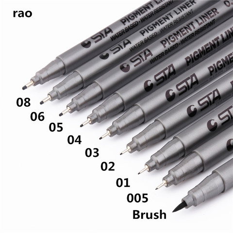 Hhigh quality Waterproof Sketch Drawing comics Art Markers pen Pigment Line Handwriting School office stationery Supplies ► Photo 1/6