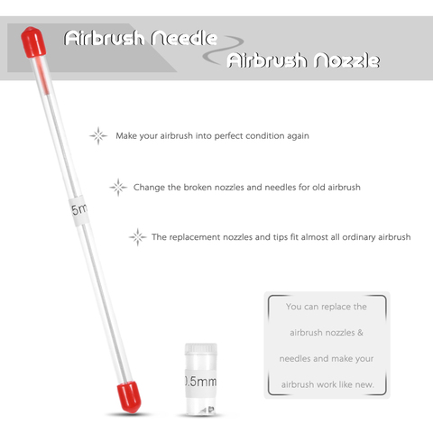 Nasedal 0.8mm Airbrush Nozzle Needle Replacement for Airbrushes Spray Gun Model Spraying Paint Accessories ► Photo 1/2