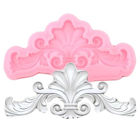 Relief Cake Border Silicone Molds Scroll Leaves Fondant Mould Wedding Cake Decorating Tools Candy Clay Chocolate Gumpaste Moulds ► Photo 1/6