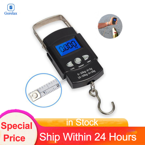50kg/5g LCD Display Digital Hanging Scale Mini Electronic Fishing