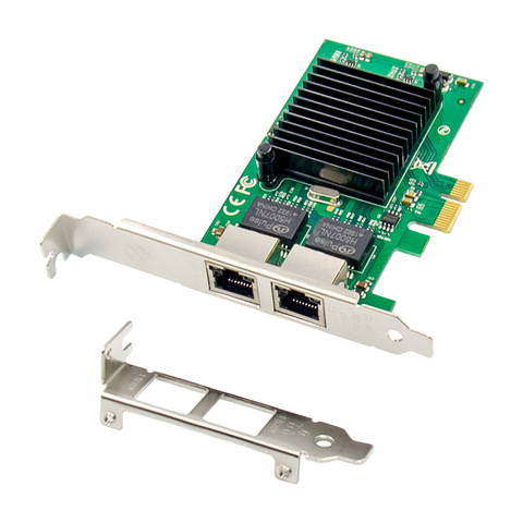 2 Port PCIE X1 1000M PCIe Gigabit Ethernet Dual Port RJ45 Lan Network Card Chip Intel 82576EB 1000M Pci-e Ethernet Server ► Photo 1/4