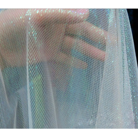 Fluorescent Shiny Voile Tulle Mesh Fabric Party Home Decor Transparent Net fabric Gauze Apparel Cloth DIY Sewing ► Photo 1/5