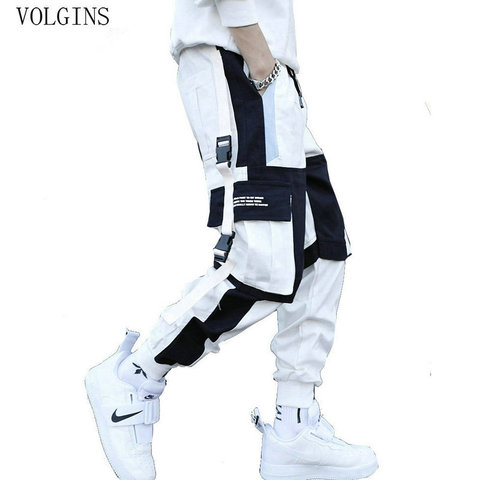 Fashion Men's Cargo Pants Hip Hop Multi-Pocket Harem Trousers Harajuku Loose