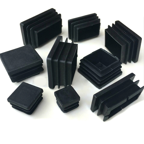 2/4/10pcs Square Plastic Black Blanking End Cap Tube Pipe Insert Plug Bung 10x10~100x100mm ► Photo 1/5