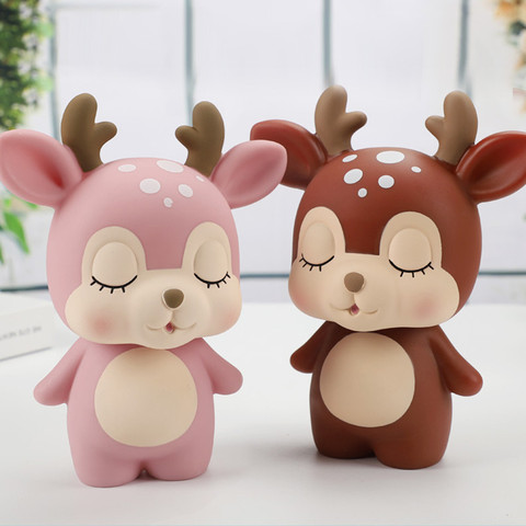 1PC Cartoon Deer Piggy Bank High Capacity Children Money Boxes Drop-resistant Piggy Banks Coin Bank Decoration Ornaments Gifts ► Photo 1/6