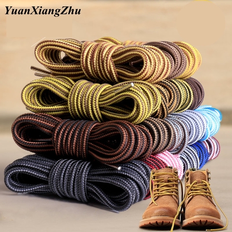 1 Pair Striped Double Color Shoelaces Round Cotton Shoe laces Outdoor Boots and Sneakers Shoelace 18 Color 70CM 90CM 120CM 150CM ► Photo 1/6