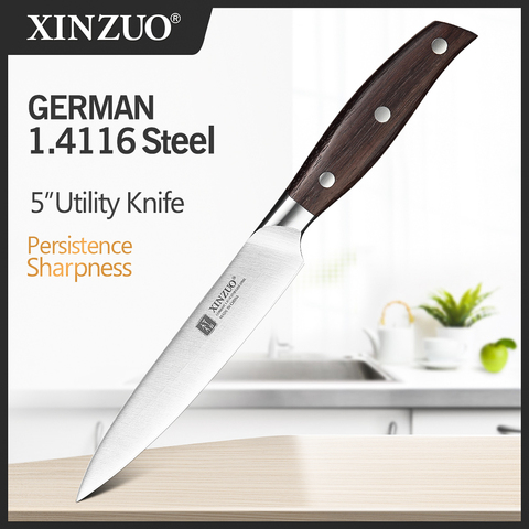 XINZUO Germany 1.4116 Steel 5'' Multi Function Utility Peeling  Knife Kitchen Steel Sharp Cleaver Slicing Multi-purpose Knives ► Photo 1/6