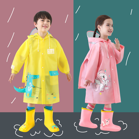2022 Cartoon Dinosaur Kids Rain Coat Children Windproof Poncho Boys Girls Rainwear Student Green Outdoor Waterproof Raincoats ► Photo 1/6