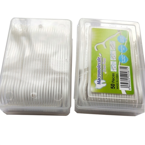 50pcs Dental Floss Flosser Picks Teeth Toothpicks Stick Tooth Clean Oral Care 7.8cm ► Photo 1/6