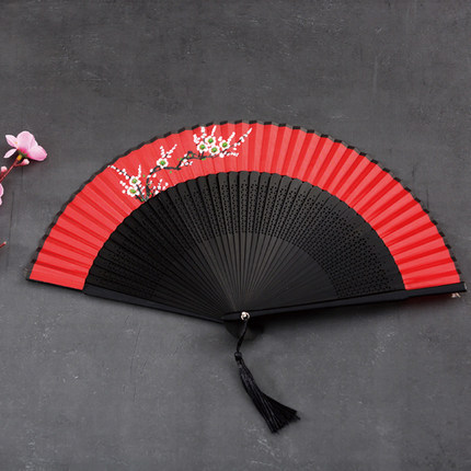 Vintage Chinese Folding Fan Bamboo Silk Fan Hand-Held High Quality Party Fan Home Decoration Crafts 33 ► Photo 1/5