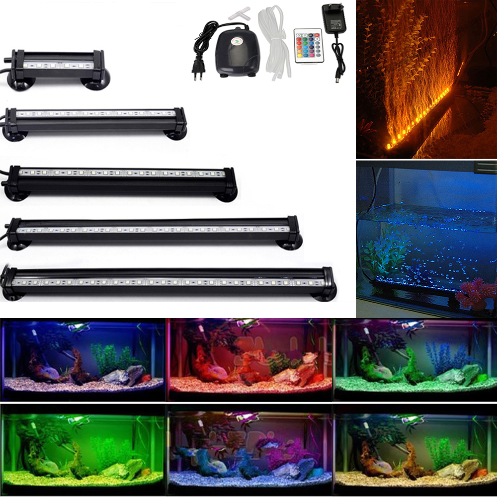 Aquarium Underwater Submersible Air Bubble & Colour Changing LED Fish Tank Light