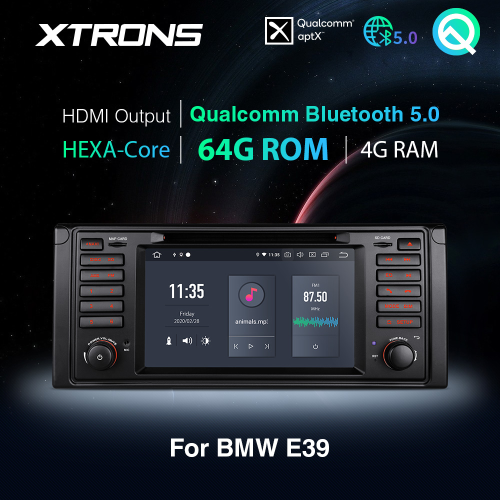 Qualcomm Bluetooth aptX Android 10 Autoradio 6Core 64G GPS Navi HDMI für BMW E39