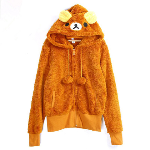 Anime Rilakkuma Bear Hoodies Polar Fleece Designer Cartoon Cute Jacket with  Ears Couple Sweatshirt for Women Suit - Price history u0026 Review | AliExpress  Seller - WXCTEAM | Alitools.io