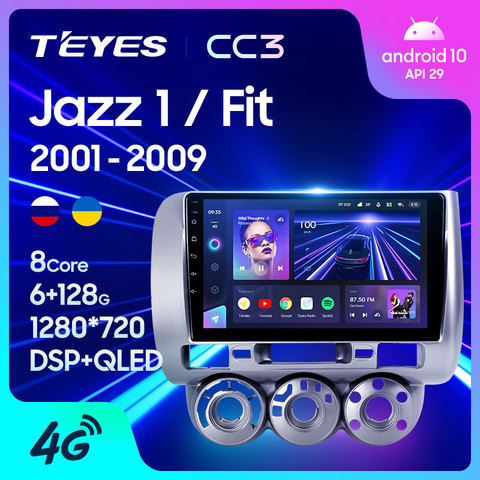 TEYES CC3 For Honda Jazz 1 GD 2001 - 2008 Fit 2001 - 2009 Car Radio Multimedia Video Player Navigation stereo GPS Android 10 No 2din 2 din dvd ► Photo 1/6