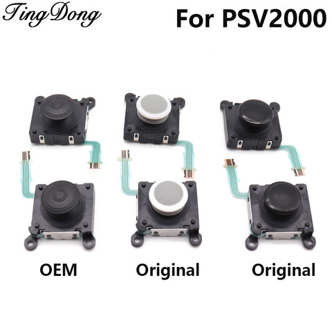 TingDong White Black For PSV2000 3D Button Analog Sticks Thumbstick Replacement Parts for PS VITA PSV 2000 Analog Joystick ► Photo 1/5