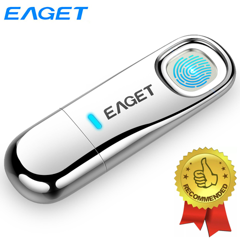 Eaget Fingerprint Recognition USB 3.0 Flash Drive 128GB Pendrive 64GB Privacy Encrypted Pen Drive 32GB Top Security USB Drive ► Photo 1/6