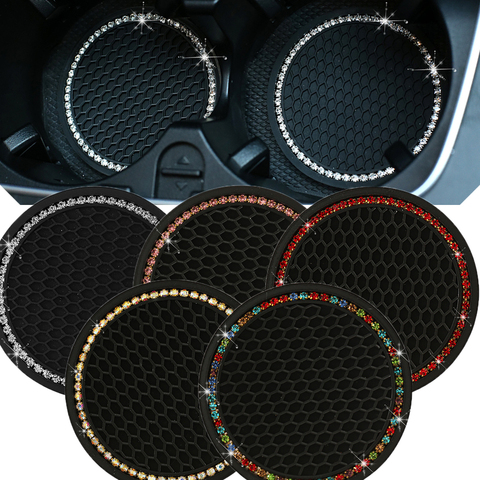 Rhinestone Car Water Cup Bottle Holder Anti-slip Mat Pad Silica Gel Non-slip Car Mat for Mini Cooper for Alfa Romeo Car Interior ► Photo 1/6