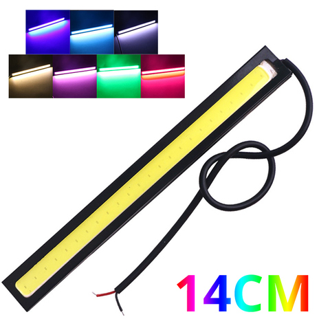 14CM Car COB DRL Daytime Running Strip Light Bulb Car Motorcycle Styling Ultra Bright DRL COB Driving Fog Lamp Red Blue Yellow ► Photo 1/6