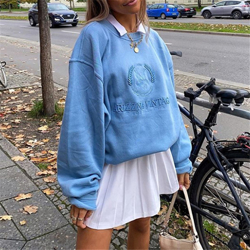Indie Aesthetics Women Sweatshirts 90s Streetwear Embroidery Oversized Y2K  Vintage E-Girl Hoodies Crewneck Autumn 2022 Friends - Price history u0026  Review | AliExpress Seller - Shop910414061 Store | Alitools.io