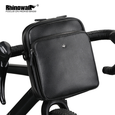 Rhinowalk 2022 Bike Bag Multi-Function Leather Bag Cycling Waterproof Shelf Tube Handlebar Bracket Front Front Bag Shoulder Bag ► Photo 1/6