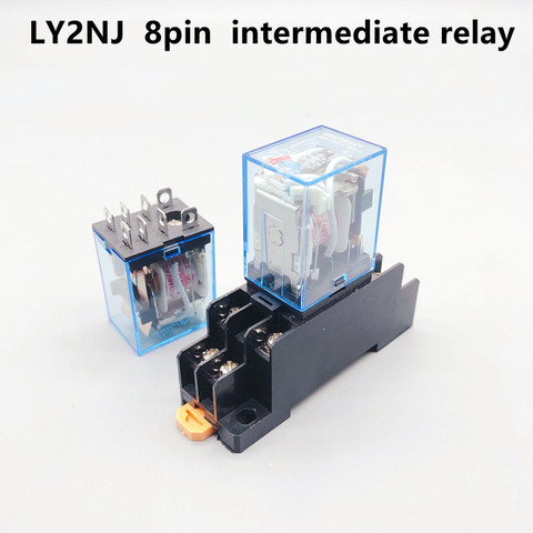 1Pc LY2NJ HH62P HHC68A-2Z Electronic Micro Mini Electromagnetic Relay 10A 8PIN Coil DPDT With Socket Base DC12V,24V AC110 AC220V ► Photo 1/6