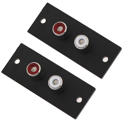 2pcs/lot 2 Way Copper Core RCA Terminal Wall Panel Plate Input Phono Chassis Socket Audio AV Adapter ► Photo 1/6