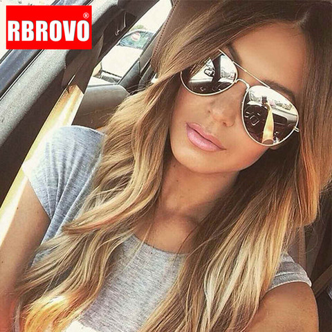 RBROVO 2022 Classic Pilot Women Sunglasses Vintage Metal Eyeglasses Street Beat Shopping Mirror Oculos De Sol Gafas UV400 ► Photo 1/6
