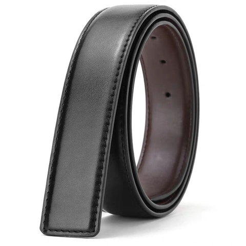 Men's Belt Double-sided Two-layer Leather Belt Strap Without Buckle Pin Buckle Wild Belt Casual Luxury Decoration  No Buckle 3.3 ► Photo 1/4