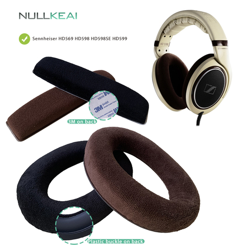 NULLKEAI Velvet Replacement Parts for Sennheiser HD569 HD598 HD598SE HD599 Earpads Bumper Headband Earmuff Cover Cushion ► Photo 1/6