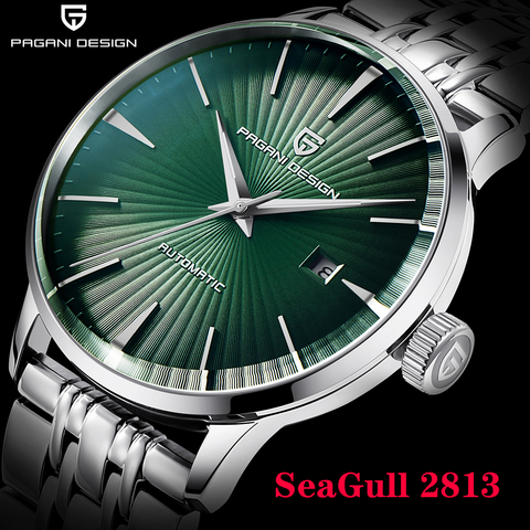 PAGANI Design Men's Mechanical Watches Seagull 2813 Men Stainless Steel Waterproof Automatic Watch Business Clock reloj hombre ► Photo 1/1