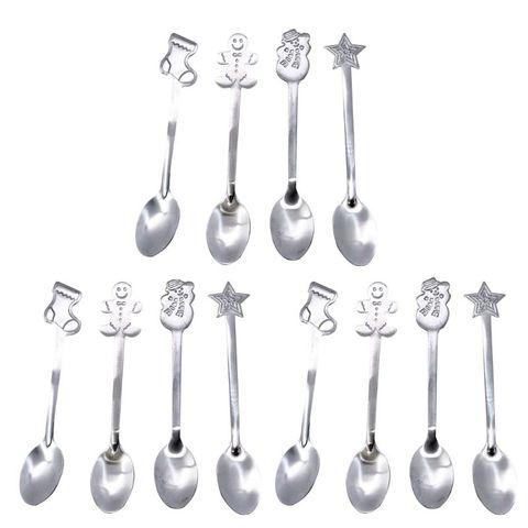 12 Pack Creative Christmas Coffee Spoon Christmas Stirring Spoon Tea Spoon E7CB ► Photo 1/6