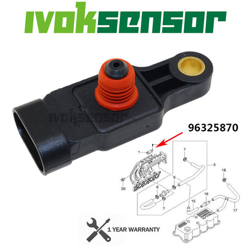 96325870 Manifold Absolute Pressure MAP Sensor Fits Chevrolet Fits Spark, Aveo, Matiz daewoo Kalos 05-06 25184083 ► Photo 1/3