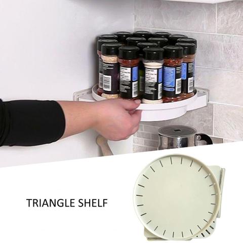 Kitchen Bathroom Punch Free 360 Degree Rotating Triangle Shelf Storage Rack ► Photo 1/1