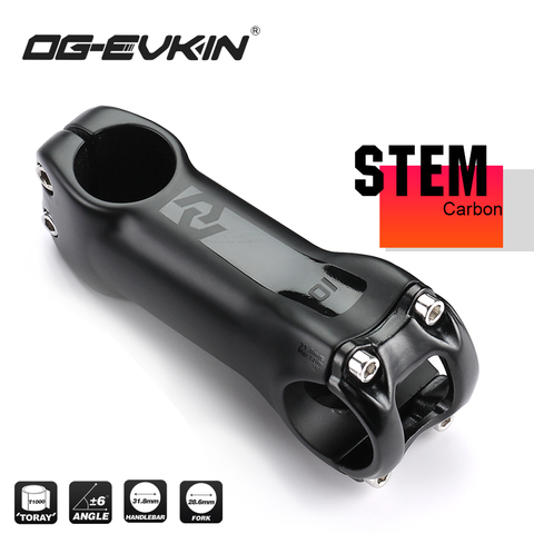 OG-EVKIN BS-005 T800 Carbon Stem 6Degree 28.6/31.8MM Carbon Road Bike Stem MTB Bicycle Stems Positive and Negative Cycling Parts ► Photo 1/6