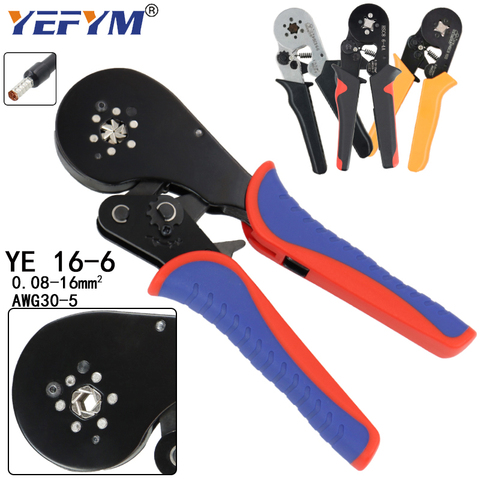 YE 16-6 0.08-16mm2 Crimping Tools Pliers Electrical Tubular Terminals Box Mini Clamp HSC8 10S/6-6/16-4 Self-Adjusting  Set ► Photo 1/6