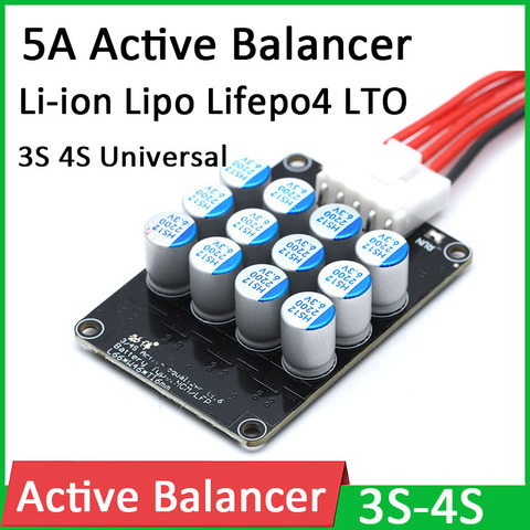 3S 4S 5A Active Equalizer Balancer Li-ion Lifepo4 LTO Lithium Battery BMS Energy transfer Balance board 2.2V 3.2V 3.7V 12V ► Photo 1/4