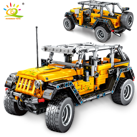 HUIQIBAO 601pcs Off-Road Vehicle Building Blocks Pull Back Car Technic Bricks Creator Mechanical City Children Toys For Boy Gift ► Photo 1/5