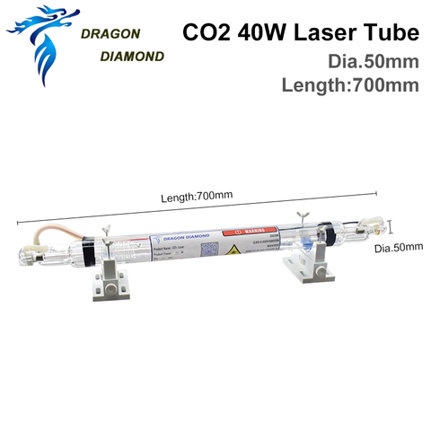 CO2 Laser Tube Glass Lamp Pipe 40W Length 700MM For CO2 Laser Engraving Cutting Machine K40 Series High Quality ► Photo 1/6