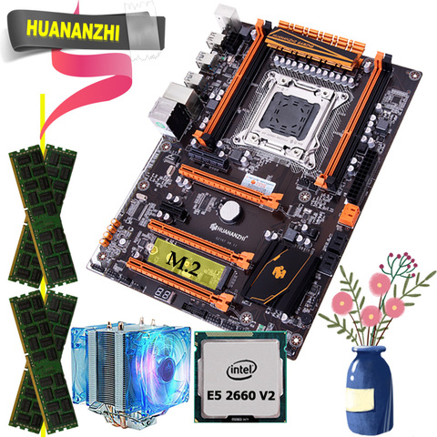 Quality guarantee brand new HUANANZHI X79 deluxe gaming motherboard with M.2 NVMe CPU Xeon E5 2660 V2 RAM 16G(4*4G) DDR3 RECC ► Photo 1/6