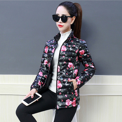 Woman Parkas пуховик женский 2022 Winter Clothes Women Coat Flower Print Warm Jacket Doudoune Femme Streetwear Plus Size XL-6XL ► Photo 1/6