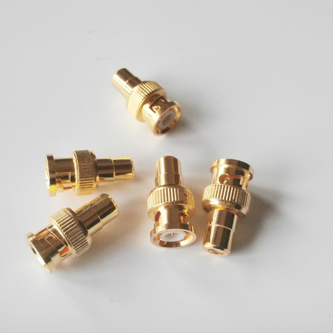 1X Pcs Q9 BNC To RCA Cable Connector Socket BNC Male To RCA Female Plug BNC - RCA GOLD Plated Brass Straight Coaxial RF Adapters ► Photo 1/6