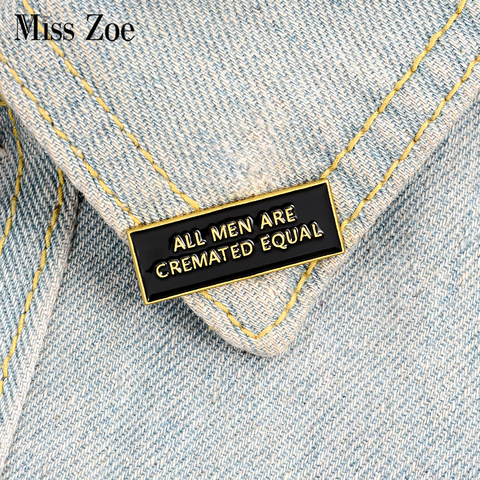 Equality Enamel Pin Custom Black Tag Brooches Badges Bag Shirt Lapel Pin Buckle Simple Quotes Jewelry Gift for Kids Friend ► Photo 1/6