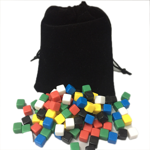 100Pcs/set with black bag 8mm Colorful Crystal D6 Dice Chess Piece With Right Angle Sieve For Puzzle Board Games ► Photo 1/6