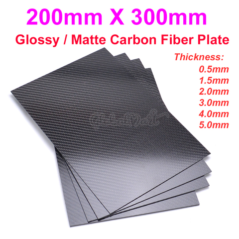 200mm X 300mm 3K Carbon Fiber Sheet Glossy / Matte Plate 0.5mm 1mm 1.5mm 2mm 3mm 4mm 5mm High Composite Hardness RC Material ► Photo 1/6